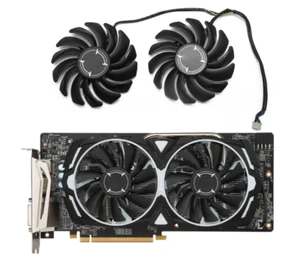 Pair Fans Cooling Fans For AMD MSI RX470 RX480 RX570 RX580  ARMOR PLD09210S12HH - Picture 1 of 12