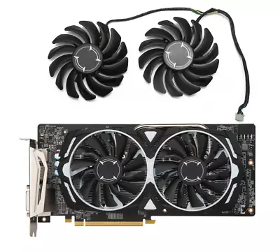 Pair Fans Cooling Fans For AMD MSI RX470 RX480 RX570 RX580  ARMOR PLD09210S12HH - Image 1 of 4