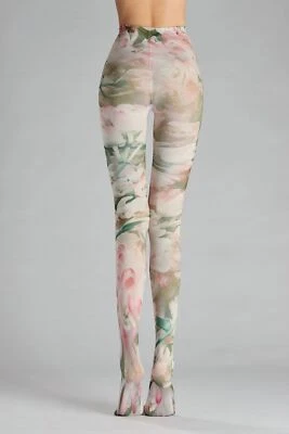 Pantimedias opacas Lolita de poliéster con estampado floral Harajuku para mujer Foto 1 de 4