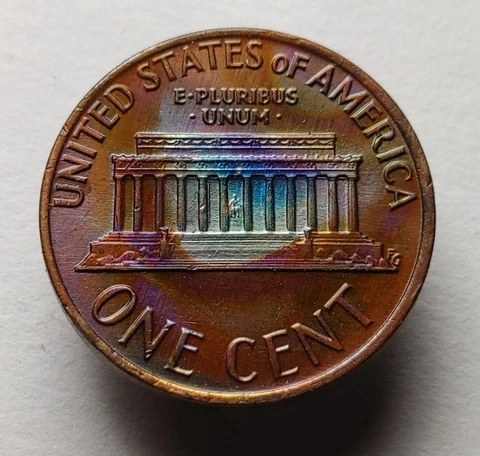 1975 Lincoln penny monster toned unc us one cent coin #296 Cover