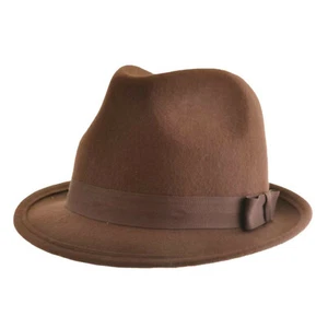VTG 40s/50s Style Felt Trilby Hat BNWT/NEW 100% Wool Gangster Fedora S/M/L - Picture 1 of 4