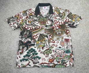 Volcom Ed Hardy Style Shirt Size M AOP Panther Dragon Tiger Eagle Y2K Grunge - Picture 1 of 12