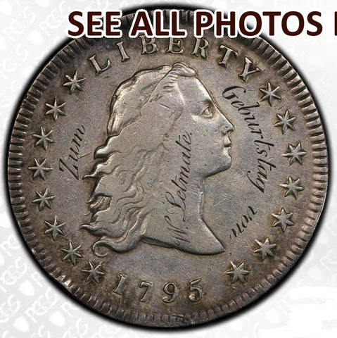 NobleSpirit (CO) 1795 Flowing Hair Birthday Silver Dollar PCGS Genuine VF Detail Cover