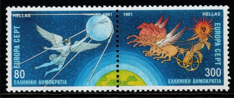 GREECE SG1878/9A 1991 EUROPA EUROPE IN SPACE MNH - Image 1 of 1