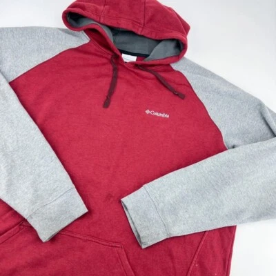 Vintage Columbia Hoodie, Burgundy/Grey, Size XXLT (SWT905) - Image 1 of 4