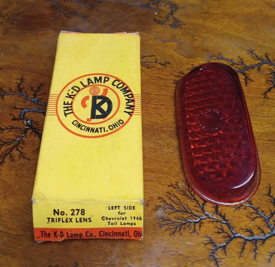 Chevrolet Car LH KD Triflex 1940 n.º 278 luz trasera de vidrio rojo lámpara lente Foto 1 de 1