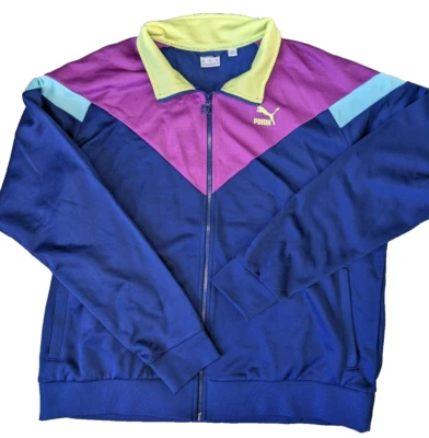 Traje de chándal a juego PUMA - talla XXL - azul marino, púrpura, detalles de lima - 53010312 Foto 1 de 4