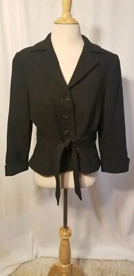 Kay Unger 8 Chaqueta Cintura Negra Manga Larga  Foto 1 de 4