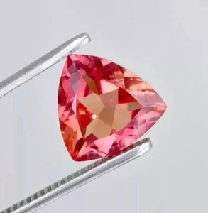 10.10 Ct Trillion Natural Flawless Ceylon Padparadscha Sapphire Loose Gemstone - Picture 1 of 4
