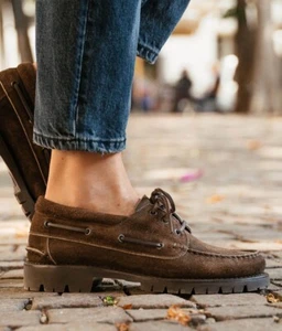 VELASCA Baloss Brown Suede Boat Shoe Vibram Sole Handmade Italy Women’s 9.5 $340 - Picture 1 of 15