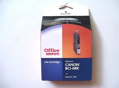 Cartucho de tinta para impresora Office Depot reemplaza tinta negra Canon BCI-6BK 915-382 NUEVO Foto 1 de 2