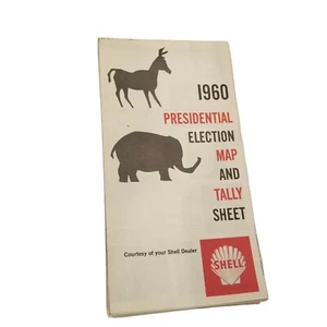 1960 Presidential Election Map And Tally Sheet Courtesy Shell Oil Paper Ephemera - Picture 1 of 3