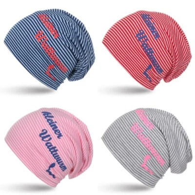 Sonia Originelli Beanie Mütze Kind "Kleiner Wattwurm" Maritim Streifen Neu - Bild 1 von 4