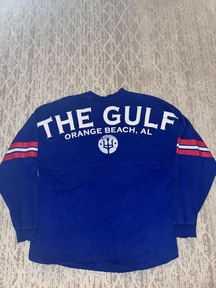 Jersey The Gulf Orange Beach Manga Larga Spirit Azul Excelente Estado Foto 1 de 4