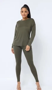 Women’s Two Piece Soft Comfortable Leggings Set Small Love J Brand New - Picture 1 of 1