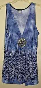 Venus Embellished Tank Top Size 2X. Fairy Core Y2K, Blue/multicolor,Boho,Fun - Picture 1 of 5