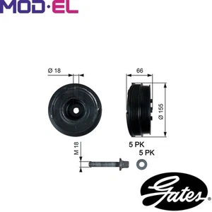 BELT PULLEY CRANKSHAFT TVD1037A FOR BMW 5/E39 M47D20 2.0L 4cyl 3 E46 - Picture 1 of 6