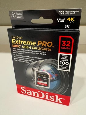 NEW/SEALED 32GB SanDisk Extreme PRO SDHC UHS-I Card SDSDXXO-032G-GN4IN - Image 1 of 2