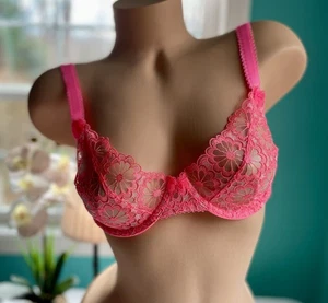 Neu mit Etikett For Love and & Lemons Daisy U-Ausschnitt ungefütterter BH L Large sexy Dessous pink - Bild 1 von 4