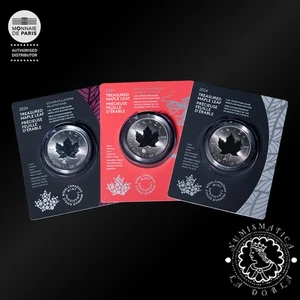 2024 - Pack 3 Monedas - MAPLE LEAF - Privy Mark - CANADÁ - Foto 1 di 7