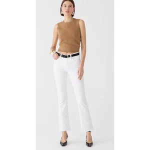 NWT J.Crew 9" Demi Boot Crop Jeans 25 25P P25 White Denim J. Crew Petite BQ303 - Picture 1 of 6