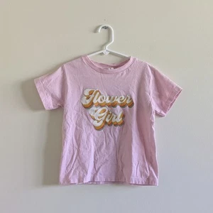 Small Shop Flower Girl Tee Size 5T Pink Retro Hippie - Picture 1 of 5