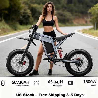 Bicicleta Eléctrica Trekking Todoterreno 60V 30Ah Suspensión Completa E-MotorBike Aventura Foto 1 de 4