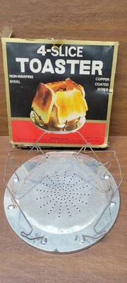 Vintage Round Campfire Toaster 4 Slice Metal Collapsible Camping Kmart - Image 1 of 4