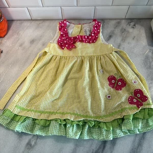 Emily Rose Schmetterling Kleid Größe 3T gelb rosa grün Schmetterlinge - Bild 1 von 10