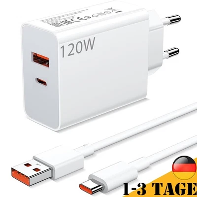 120W Schnell Ladegerät Netzteil Typ-C + USB A Für Xiaomi 14T 13 Pro 12T Pro - Bild 1 von 4