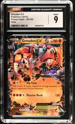 CGC 9 MINT Groudon EX 2015 Primal Clash 85/160 Holo Pokemon Card - Image 1 of 2