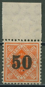 Württemberg Dienstmarken 1923 mit Aufdruck, mit Oberrand 188 OR postfrisch - Picture 1 of 1