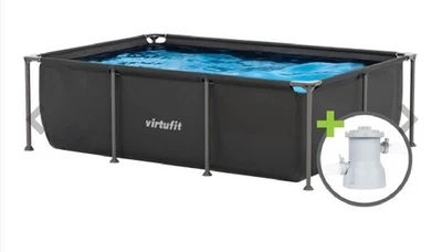 Virtufit Aufstellpool Pool 260 x 180 x 66 cm Schwarz rechteckig - Bild 1 von 4