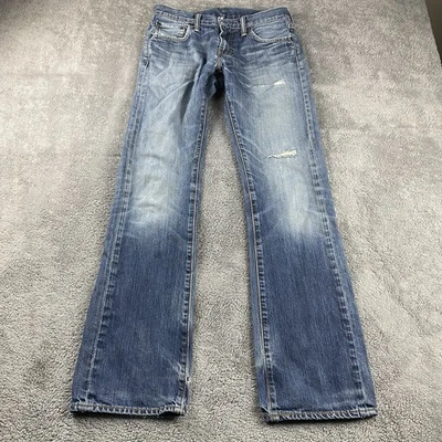 Jeans masculino Levis 527 slim bootcut 29x32 azul lavagem média cintura baixa desgastado - Imagem 1 de 4