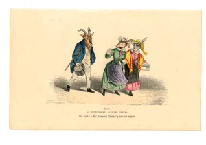 16. Gravure caricature signée Grandville. " Les métamorphoses du jour, 1869 " - Foto 1 di 2
