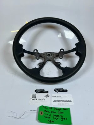 Volante de vinilo gris claro OEM 2006-2009 Dodge Ram 1500-3500 Foto 1 de 4