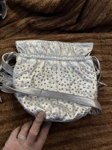 Viva Of California Silver Leather Studded Tassels  Vintage Handbag - NWOT - Picture 1 of 5