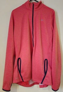 Nike Coral Pink Black Dri Fit Full Zip Jacket Womens Size Xl Excellent Pre-owned - Picture 1 of 10