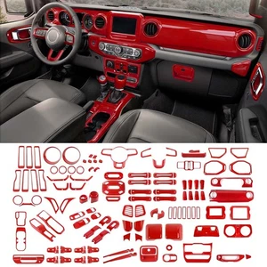 ☆Juego completo de cubierta para tablero de volante rojo para Jeep Wrangler JL JT 2018-2023☆ - Imagen 1 de 56