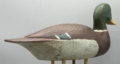 **RARO** SEÑUELO PAUL-EMILE LACOMBE, LOUISEVILLE QUEBEC MALLARD DRAKE PATO ANTIGUO Foto 1 de 4