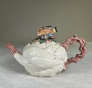 Fitz And Floyd 1996 Teapot Fish/Seashells Ocean Coral Benefits Charity - Picture 1 of 15