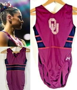 OU University Oklahoma Sooners Gymnastikanzug Sportler getragen Medium Perlen rot - Bild 1 von 17