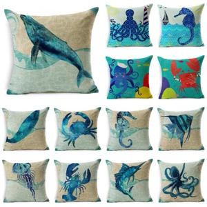 Fundas de almohada decorativas costeras de 18x18 pulgadas con tema Sea Life - Imagen 1 de 28