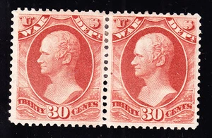 US O92 30c War Department Mint Pair VF-XF OG H SCV $260 - Picture 1 of 2