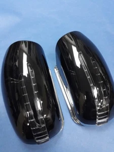 2 ARROW LED BLACK DOOR MIRROR COVER CHROME FRAME 2000-2007 MERCEDES W203 C-CLASS - Picture 1 of 7