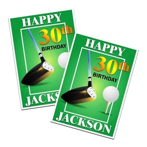 PELOTA DE GOLF PERSONALIZADA VERDE CUMPLEAÑOS TARJETA DE FELICITACIÓN HOMBRES MUJERES ADULTOS - Imagen 1 de 2