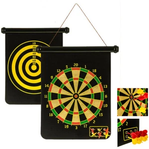 2in1 Magnetic Dartboard Roll Up 6 Magnet Darts Game Dart Board Double Sided Fun - Picture 1 of 5