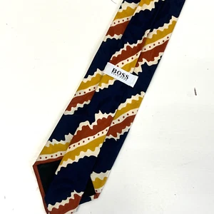 Vintage Tie Hugo Boss Silk Krawatte Motif Diagonal Waves - Picture 1 of 3