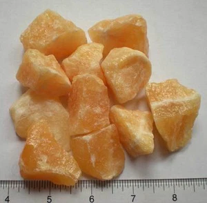 Orange Calcit Rohsteine - 11 Steine r942c - Bild 1 von 1