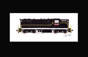 Monongahela GP7 11""x17"" estampado enmarañado firmado por Andy Fletcher - Imagen 1 de 1